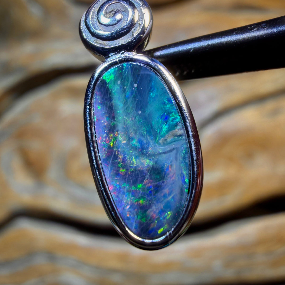 Sterling Silber - Queensland Boulder Opal Doublet Anhänger