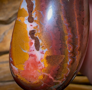 53 x 26mm - Drilled Boulder Opal Pendant w/ Eco Friendly Vegan Cord Cool Pattern Great Polish