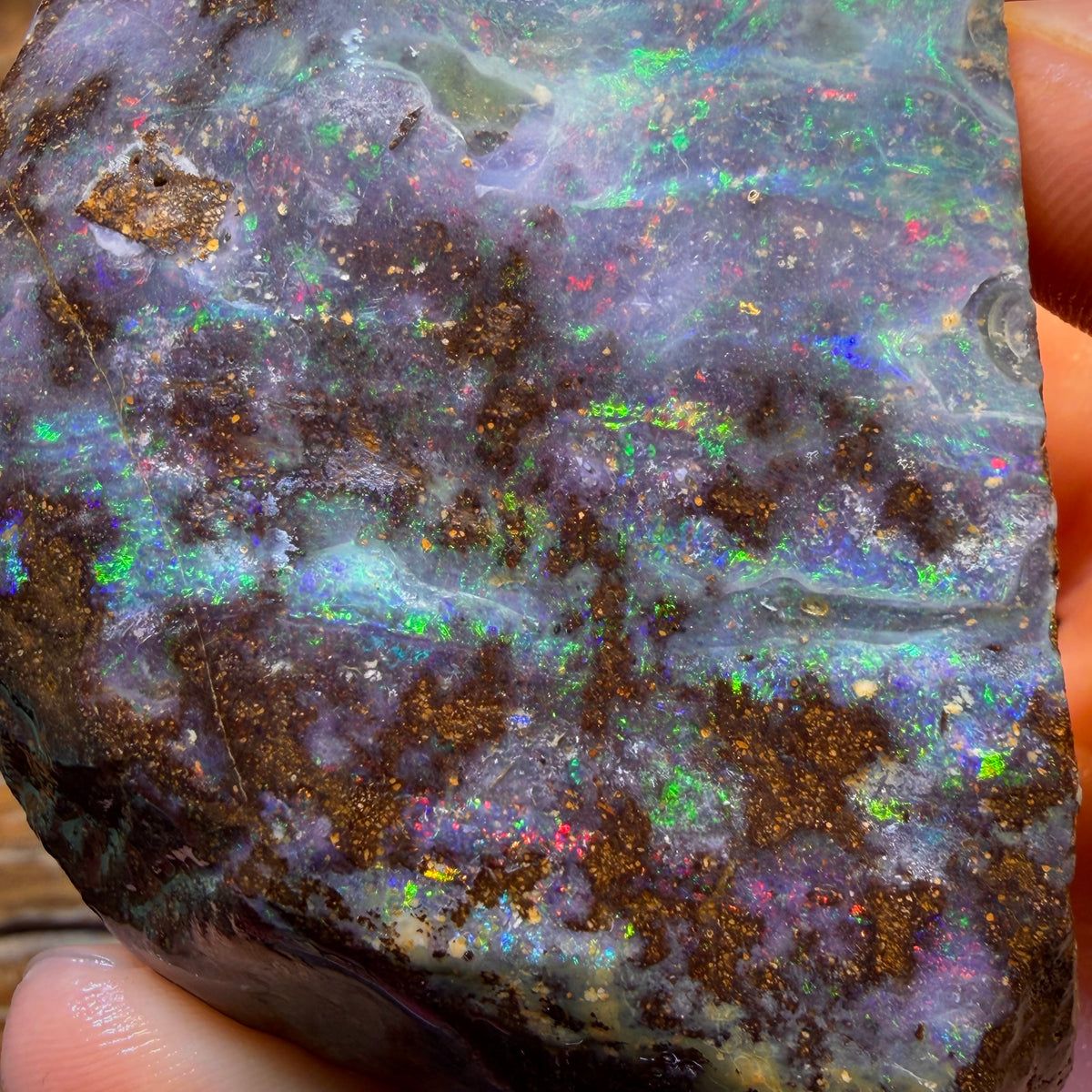 838.5cts - Amazing Queensland Boulder Seam Opal Rough Piece. Natural Split