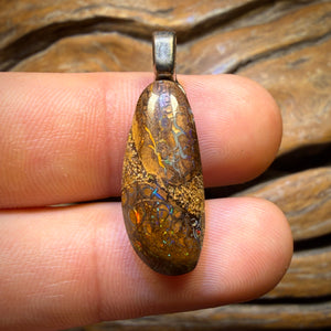 Solid Tribal Queensland Boulder Opal Pendant