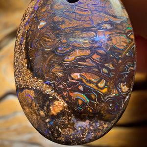 28 x 21mm - Drilled Tribal Queensland Boulder Opal Necklace