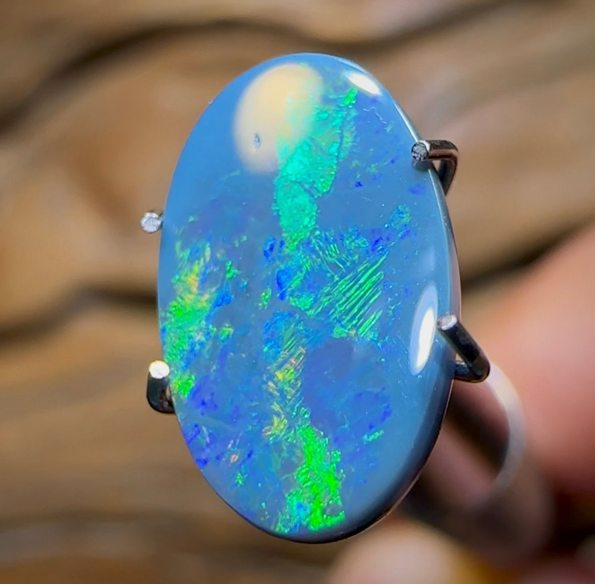 1.6cts - Australian Solid Black Opal from Lightning Ridge - Opal Whisperers
