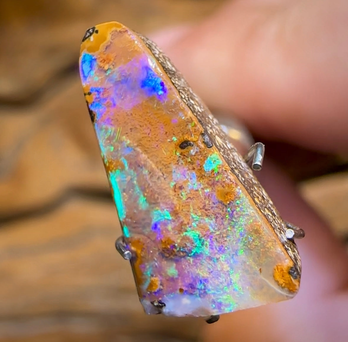 3.9cts - Queensland Boulder Seam Opal from Winton - Opal Whisperers