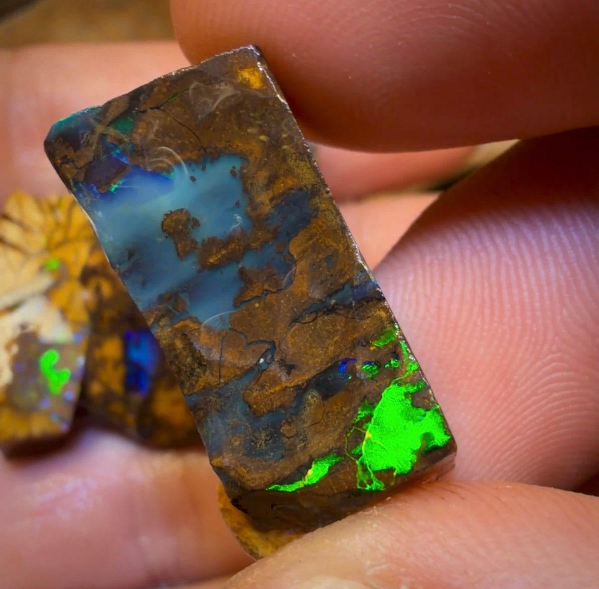 🔒90,4 ct – 4x Rohopal-Paket aus Yowah-Nuss. Australischer Boulder-Opal.