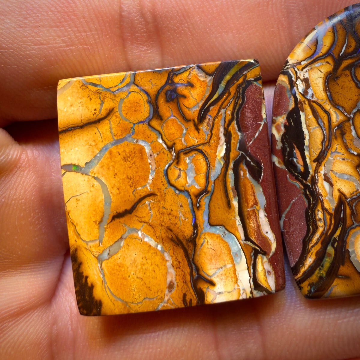 Half Price Card! 60.9cts - “Partners” Tribal Queensland Boulder Opal Pair. Double Sided