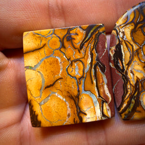 Half Price Card! 60.9cts - “Partners” Tribal Queensland Boulder Opal Pair. Double Sided