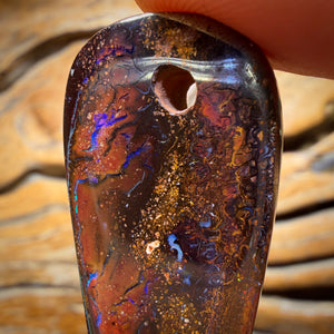 56 x 19mm - Drilled Tribal Queensland Boulder Opal