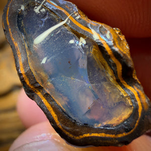34.6cts - Yowah Nut Black Crystal Centre Opal Rough Half