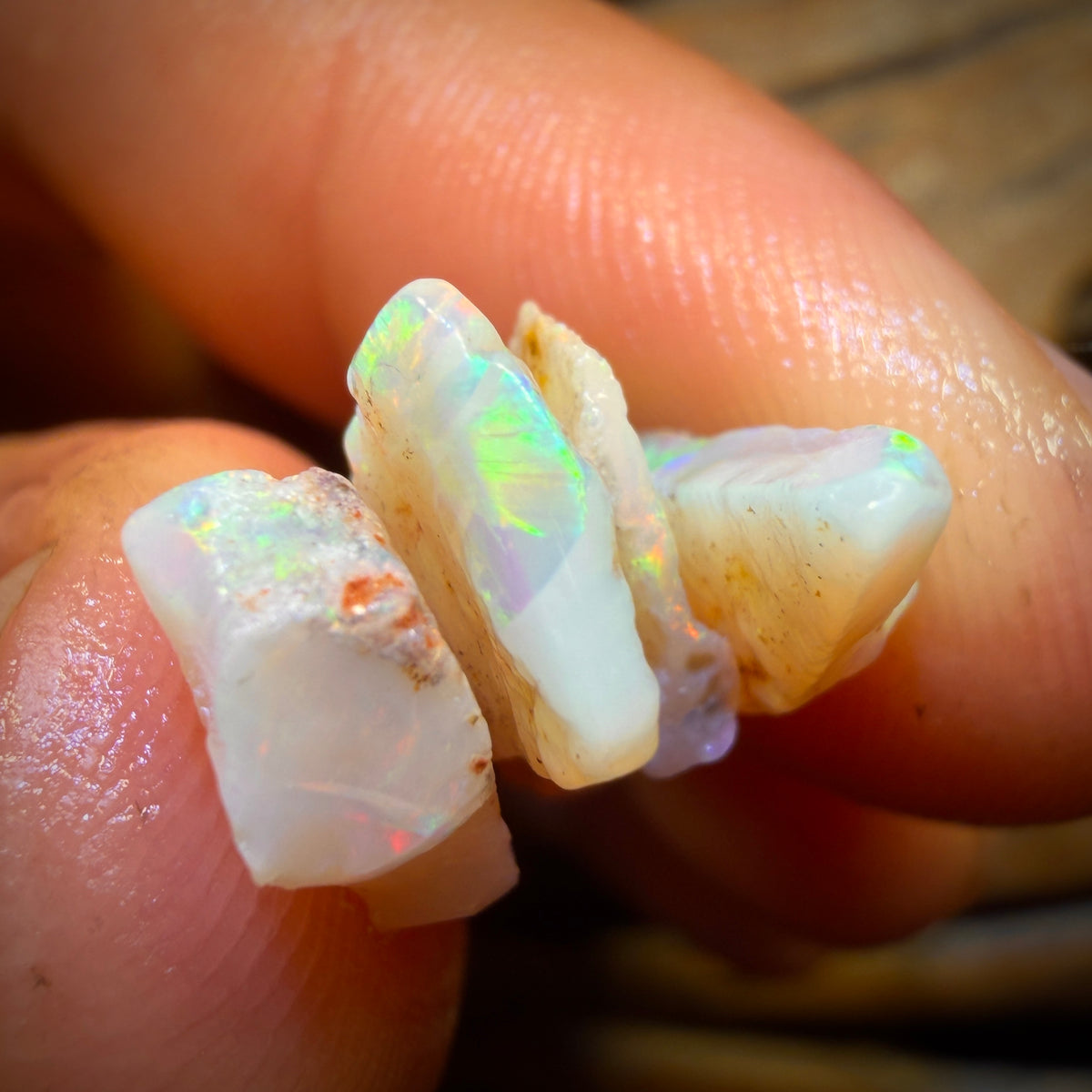 12.6cts - 4x Rare Mintabie Opal Rough Parcel. South Australian Opal