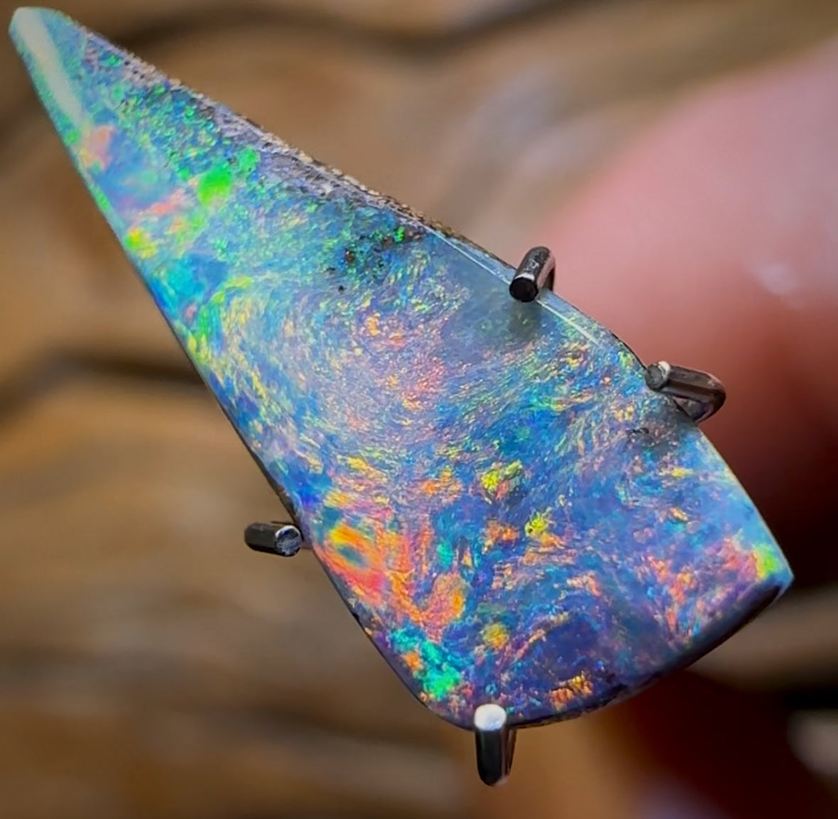 1.8cts - Queensland Boulder Seam Opal Red Multi Floral