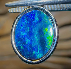 Sterling Silver - Australian Boulder Opal Doublet Pendant - Opal Whisperers