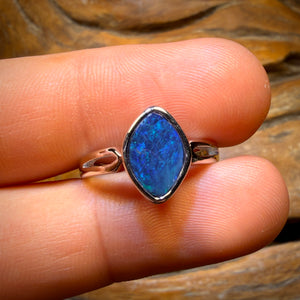 Sterling Silver - Queensland Boulder Opal Doublet Ring