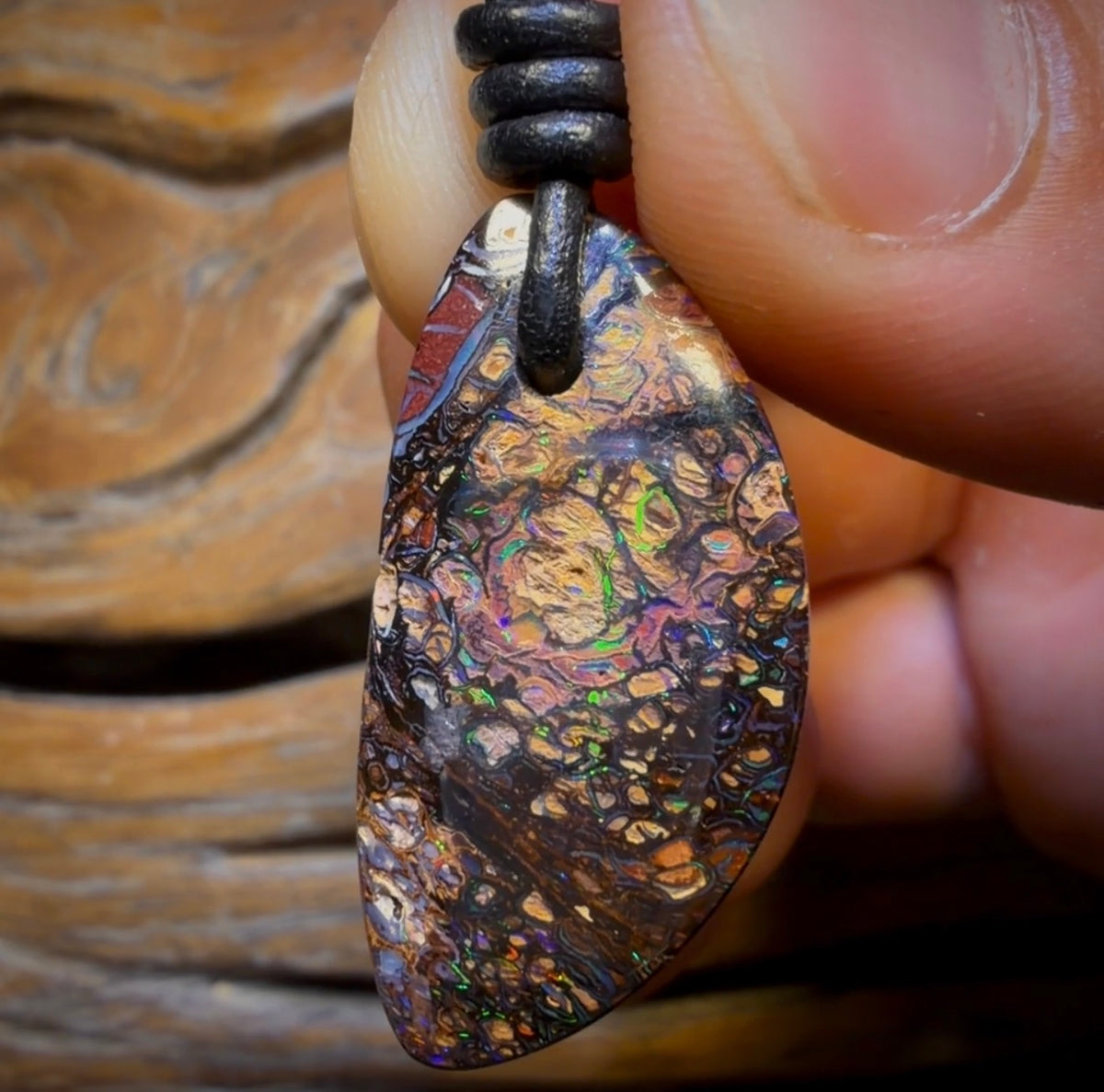 31 x 15mm - Drilled Tribal Queensland Boulder Opal Necklace