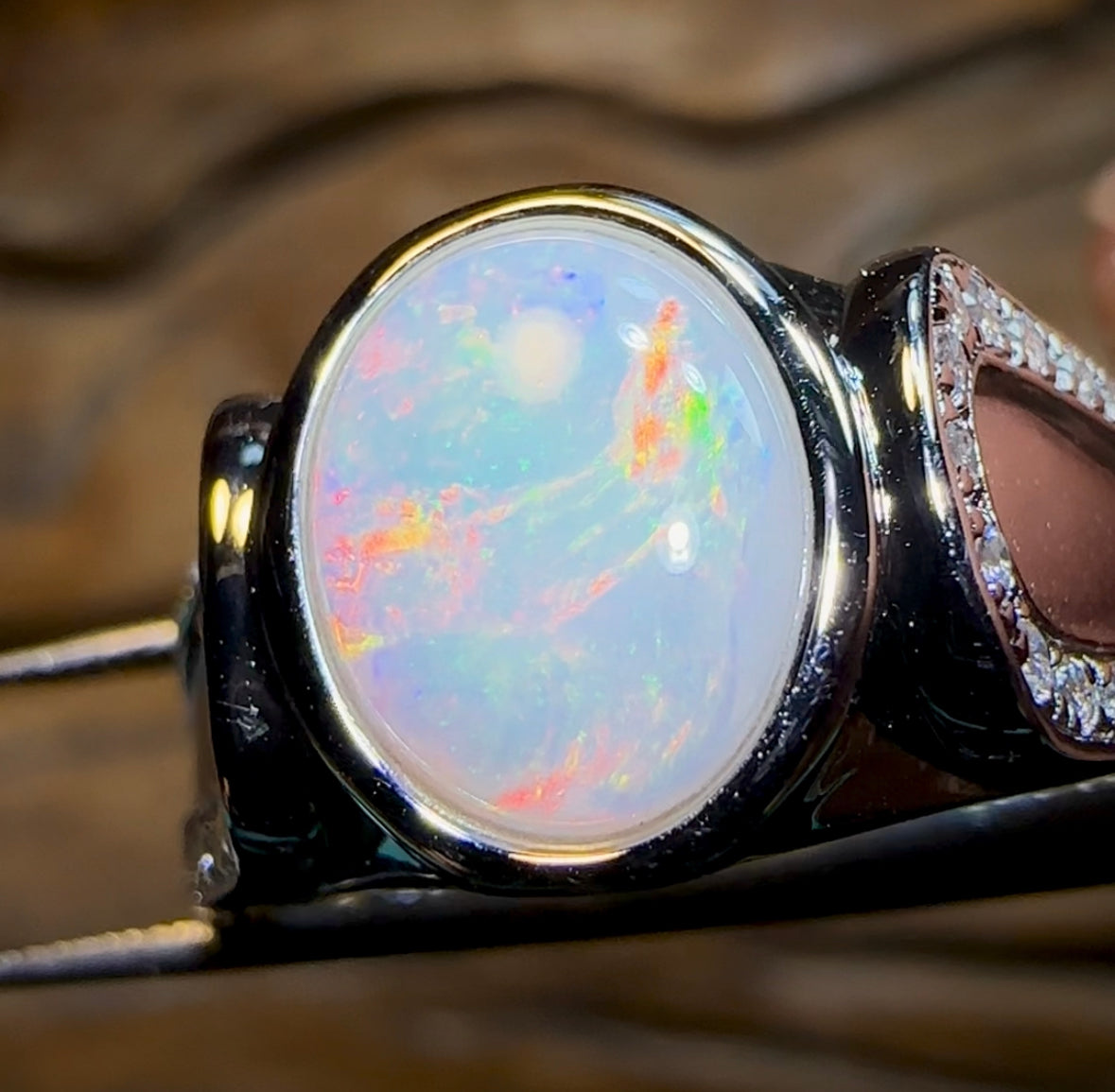 Sterling Silver - South Australian Crystal Opal Ring - Opal Whisperers