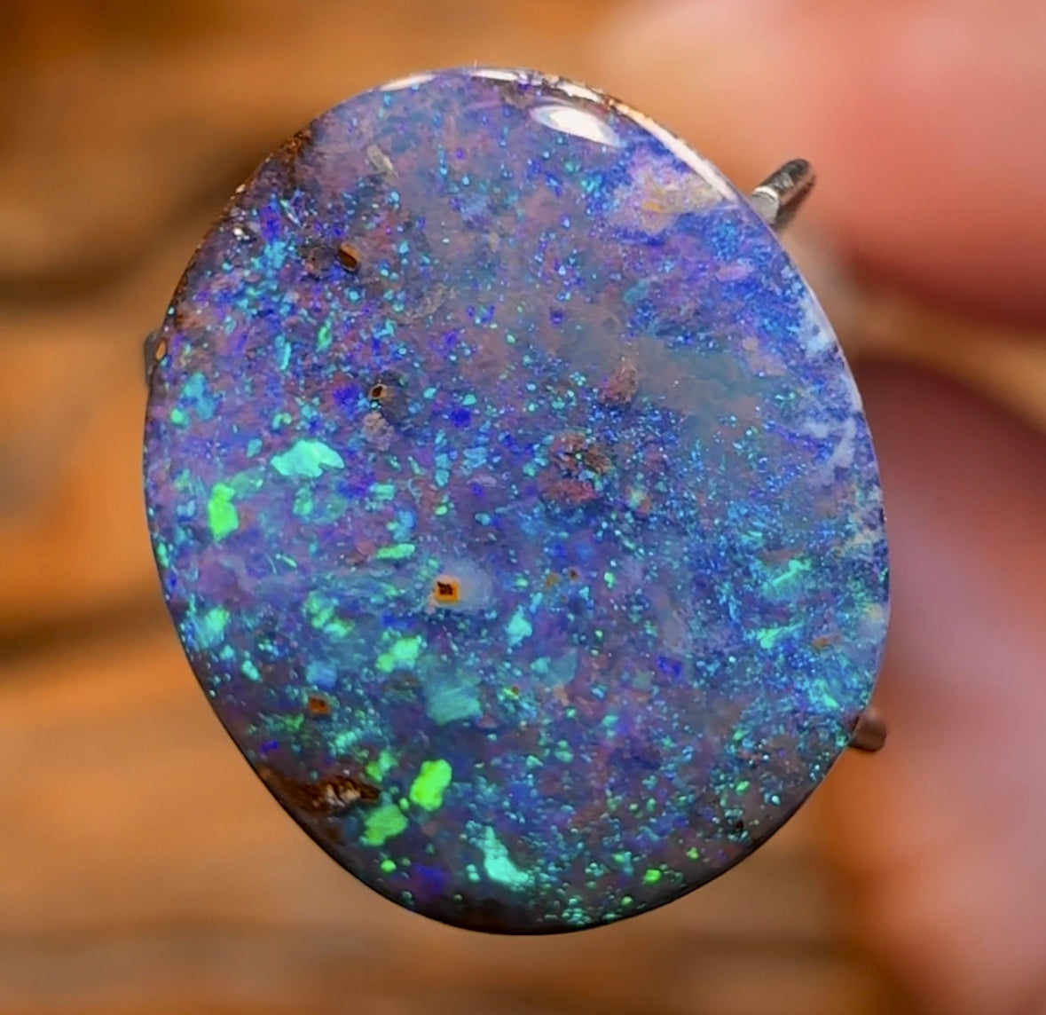 3.9cts - Queensland Boulder Opal from Winton. Pinfire Pattern - Opal Whisperers