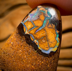 18.2cts - “Swoosh” Double Sided Yowah Nut Conglomerate Opal Bargain