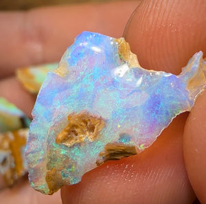 41.6cts - 6x Australian Yowah Golden Green Boulder Crystal Opal Rough Pieces - Opal Whisperers