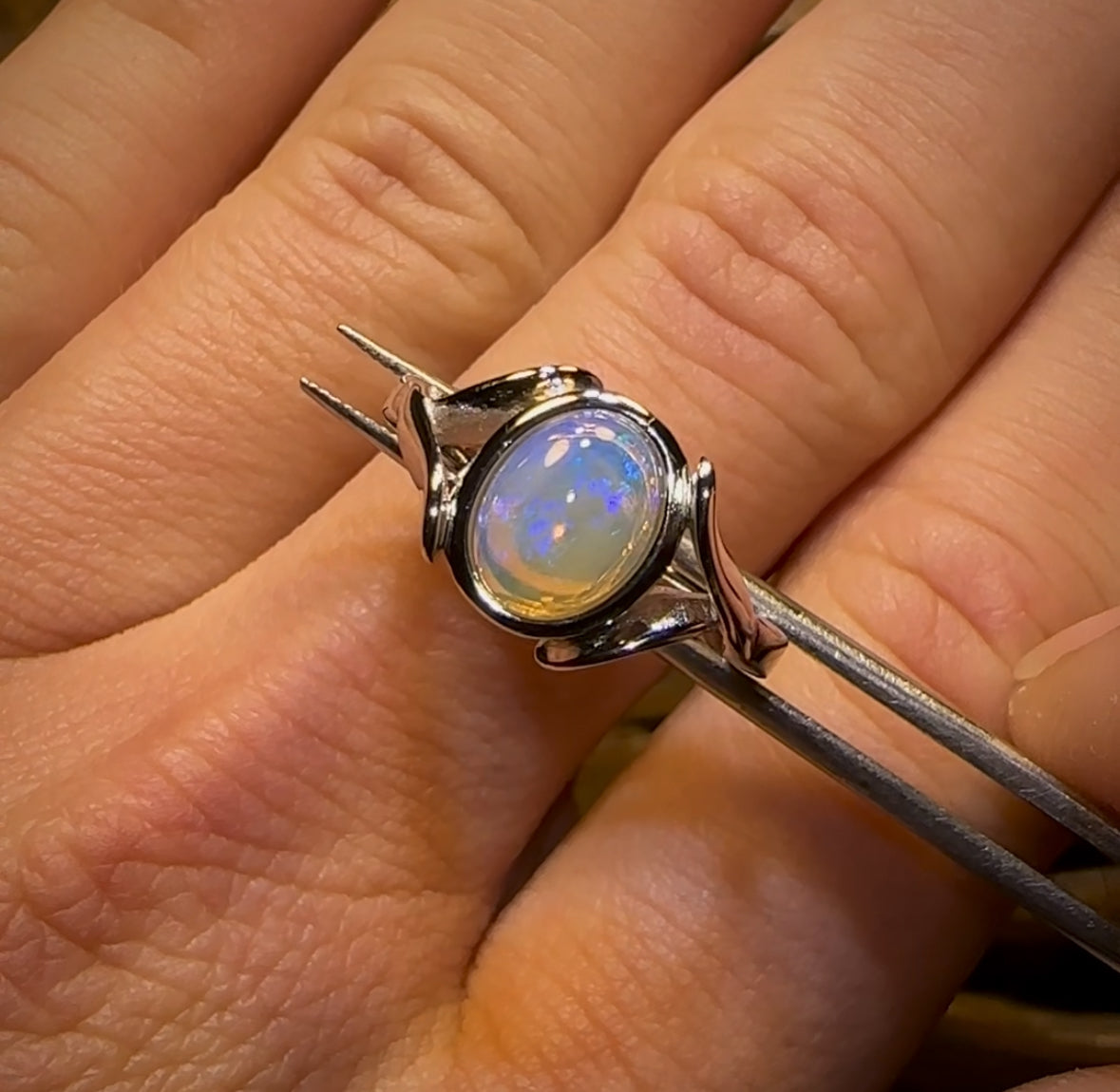 Sterling Silver - South Australian Crystal Opal Ring