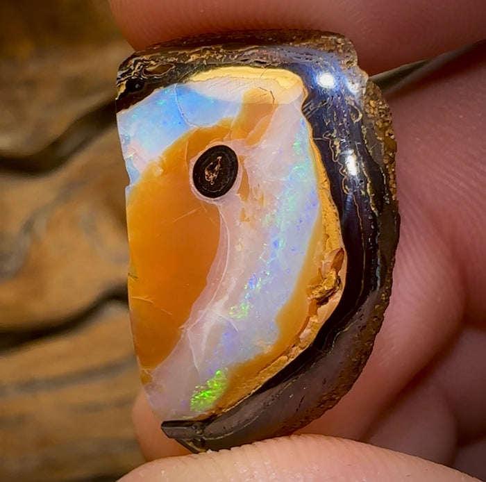 (Template) 24.3cts - Yowah Nut Crystal Centre Opal. Polished Specimen - Opal Whisperers