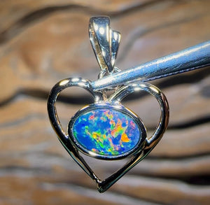 14k Gold - Queensland Boulder Opal Doublet Pendant - Opal Whisperers