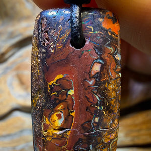 32 x 17mm - Drilled Tribal Queensland Boulder Opal Necklace. Australian Opal