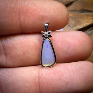 Sterling Silver - Solid South Australian Crystal Opal Pendant