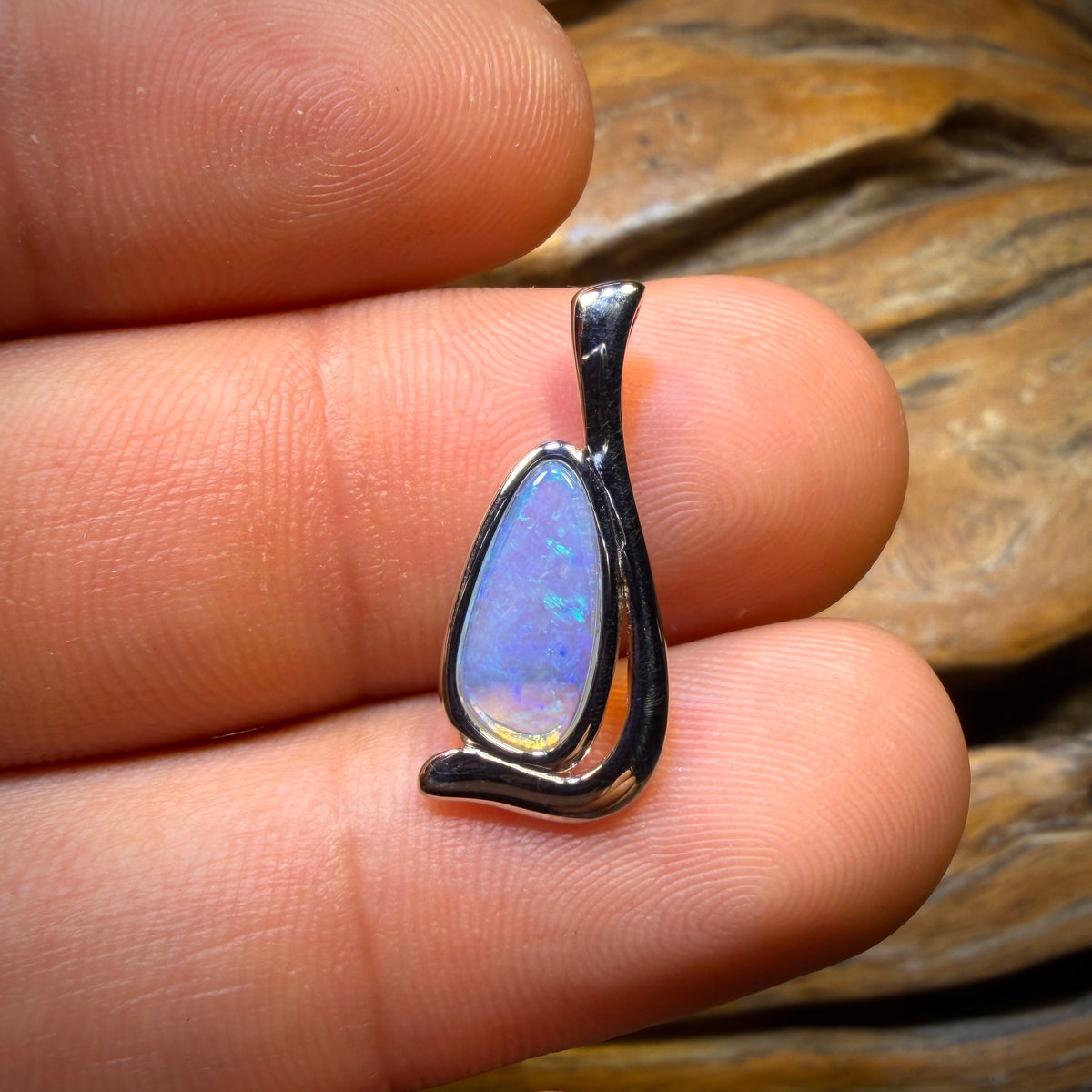 Sterling Silver - Solid South Australian Crystal Opal Pendant