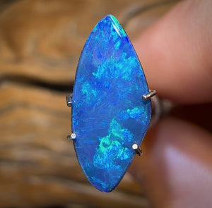 1,65 ct - Doublet d'opale noire Lightning Ridge