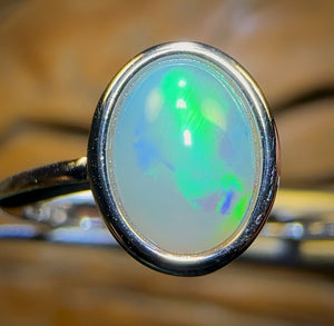 Sterling Silver - South Australian Crystal Opal Ring
