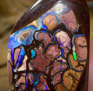 27.6cts - “Rivers” Australian Boulder Opal. Blue Tribal  Pattern