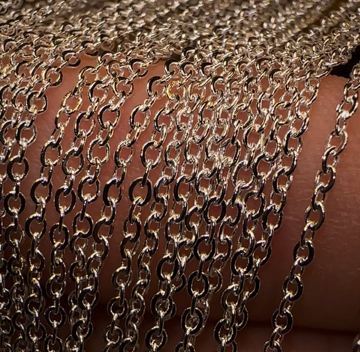 Display Chain w/ Rhodium Plating - Fine Belcher Style