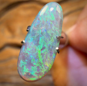 1.9cts - Lightning Ridge Black Crystal Opal. Double Sided