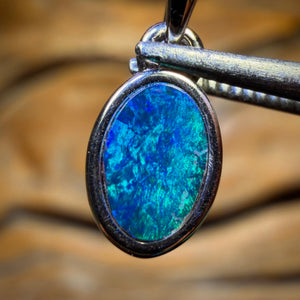 Sterling Silver - Queensland Boulder Opal Doublet Pendant