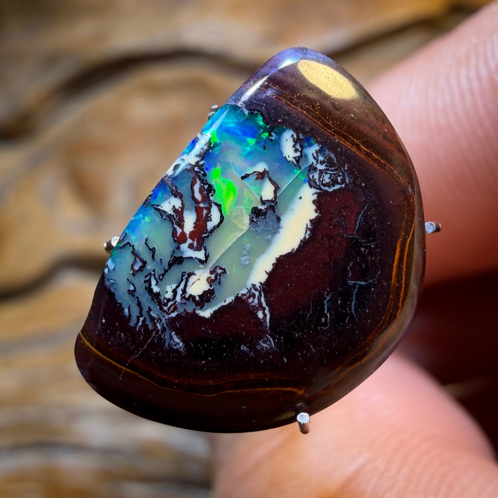 8.8cts - Yowah Nut Partial Crystal Centre Opal. Australian Opal