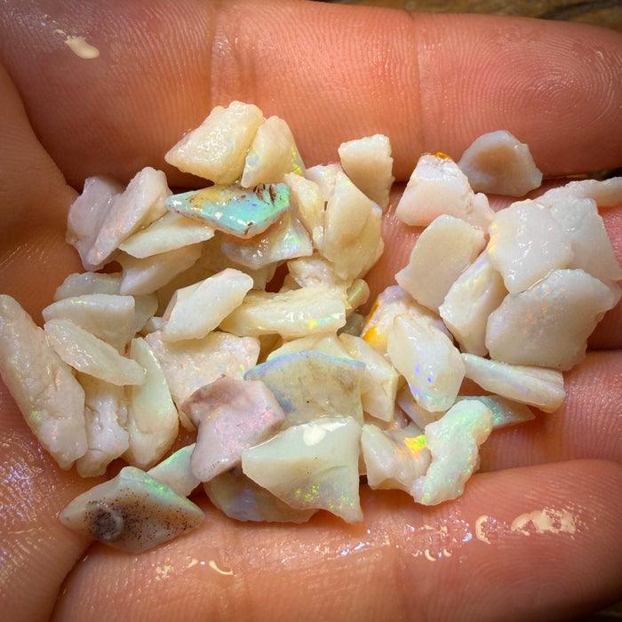 80.5cts - 56x South Australian White Opal Rough Chips Parcel