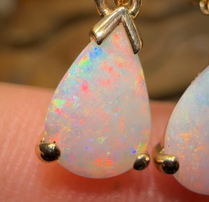 9k Gold - South Australian Crystal Opal Earrings - Opal Whisperers