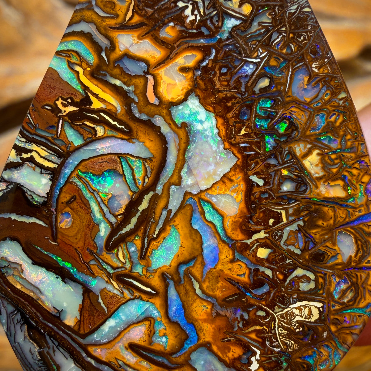 123.3cts - Huge Top Tribal Artistic Queensland Boulder Opal from Yowah