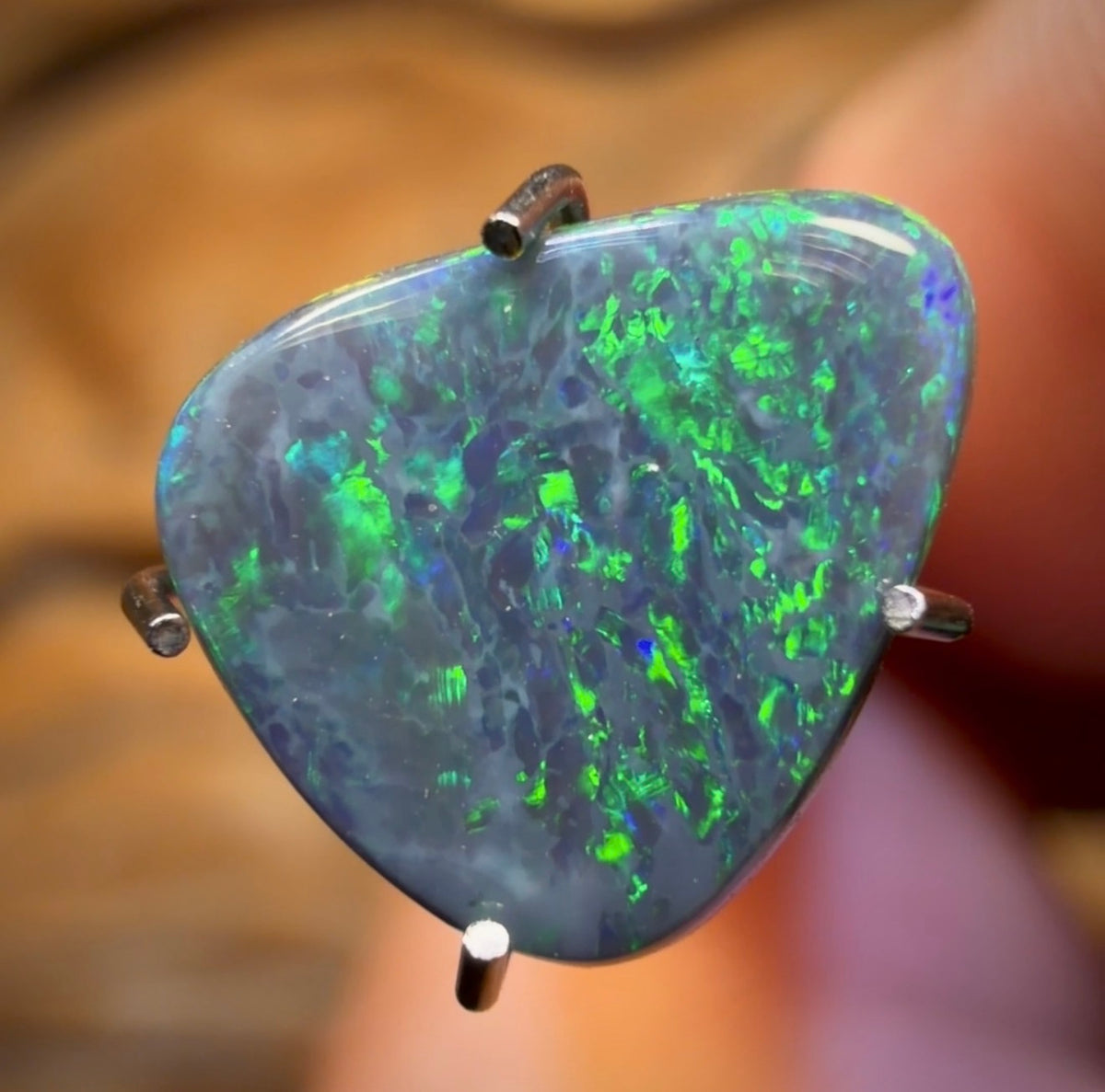 Opale noire Lightning Ridge de 1,2 ct
