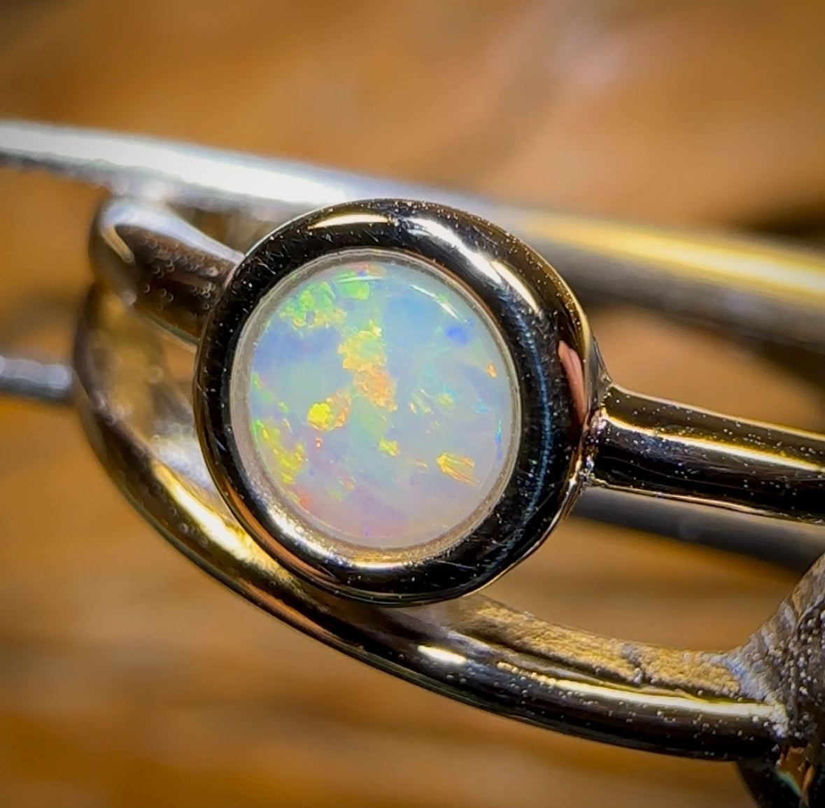 Sterling Silver - South Australian Crystal Opal Ring BARGAIN