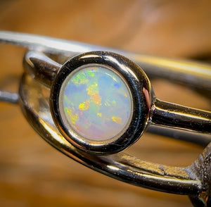 Sterling Silver - South Australian Crystal Opal Ring BARGAIN