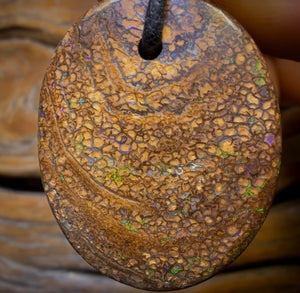 32 x 26mm - Drilled Tribal Queensland Boulder Opal Necklace