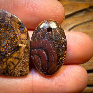 Bargain Card! 85.9cts - 3x Drilled Queensland Boulder Opals. BARGAIN Wholesale Parcel