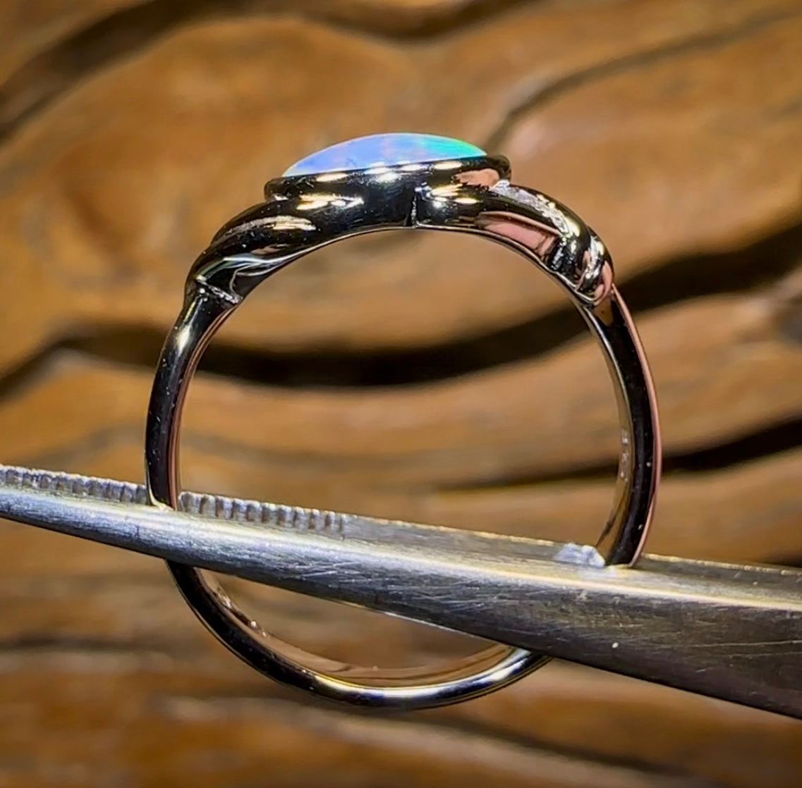 Sterling Silver - South Australian Crystal Opal Ring - Opal Whisperers