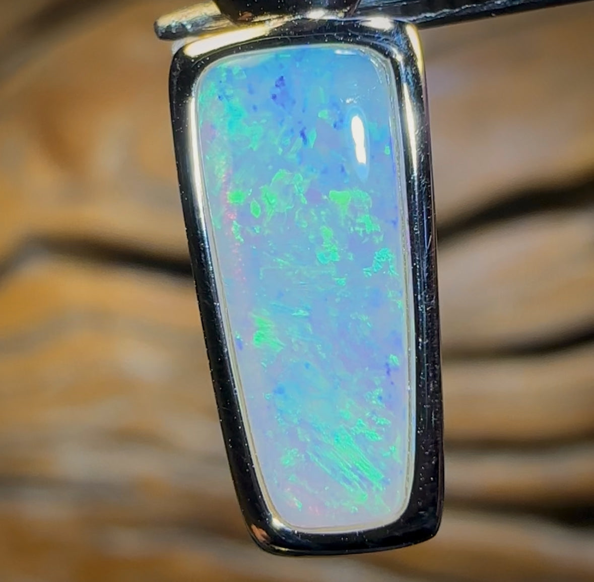 Sterling Silver - Solid South Australian White Opal Pendant