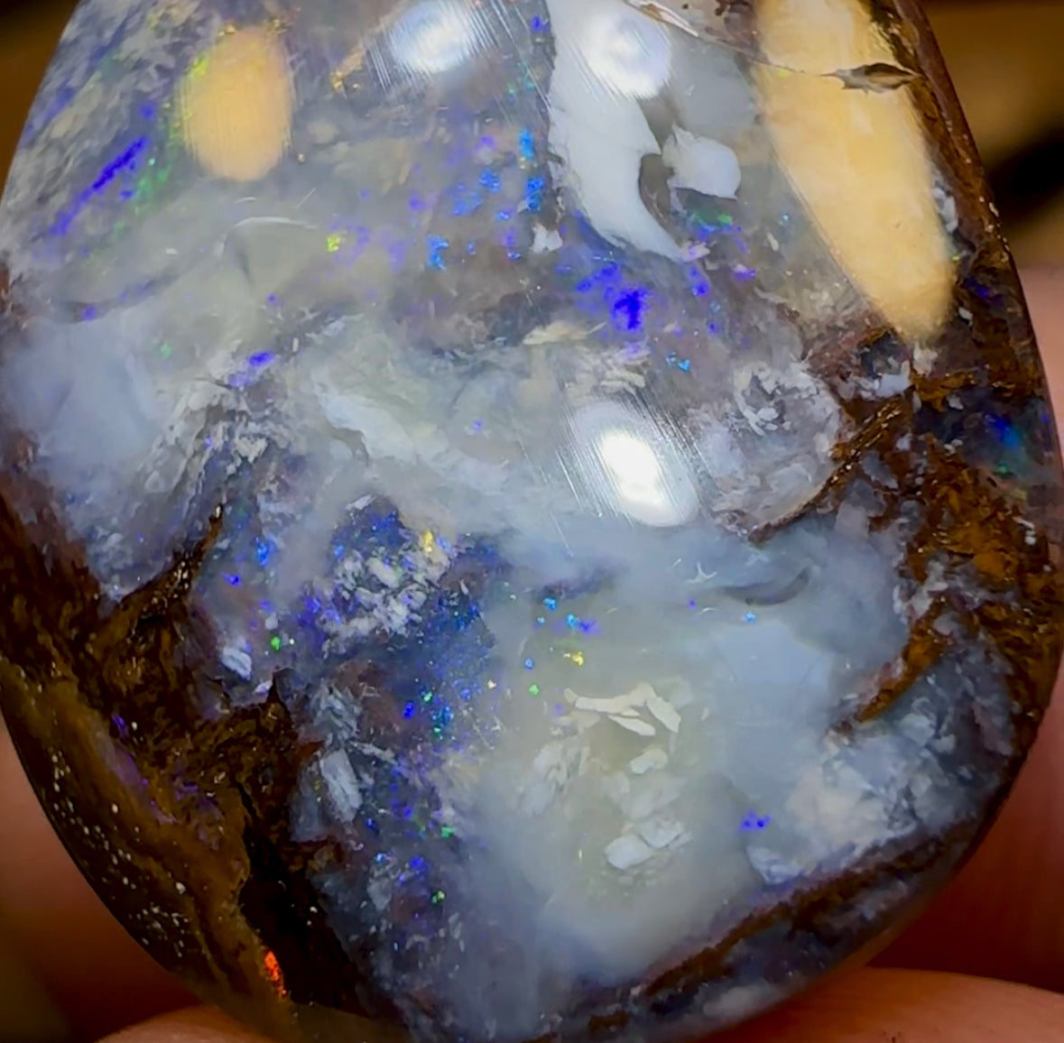 37.6cts - “Ice Drift” Australian Boulder Seam Opal Picture Stone