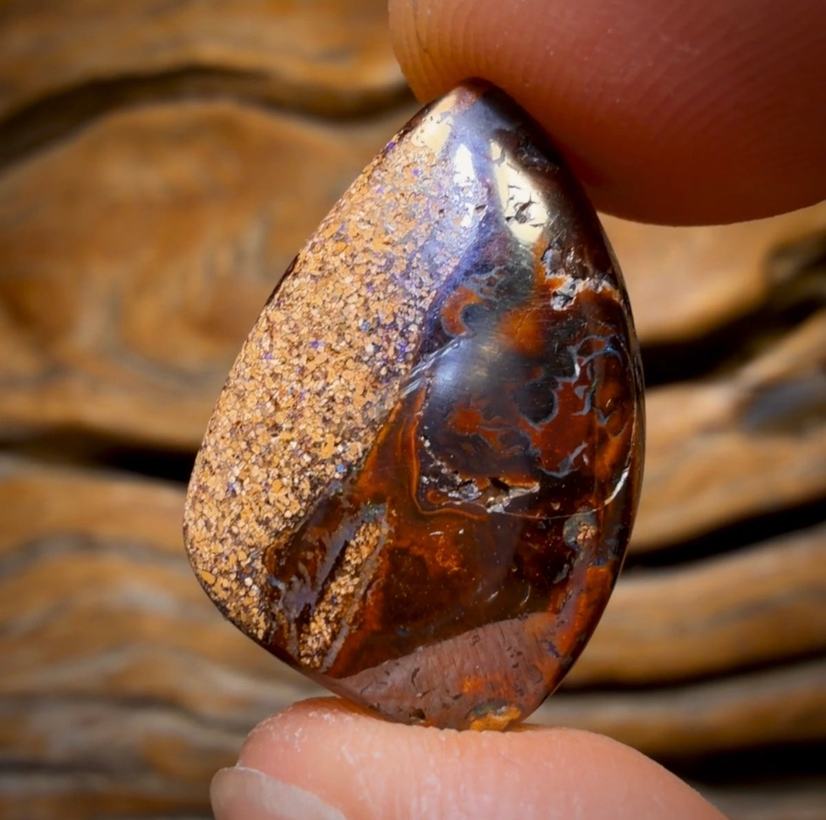 18.9cts - Yowah Nut Crystal Centre Opal. Australian Boulder Opal