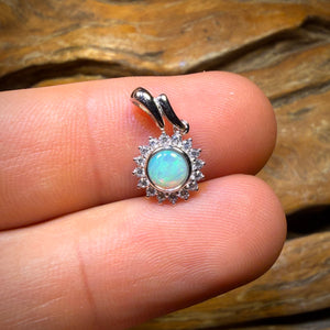 Sterling Silver - Solid South Australian Crystal Opal Pendant