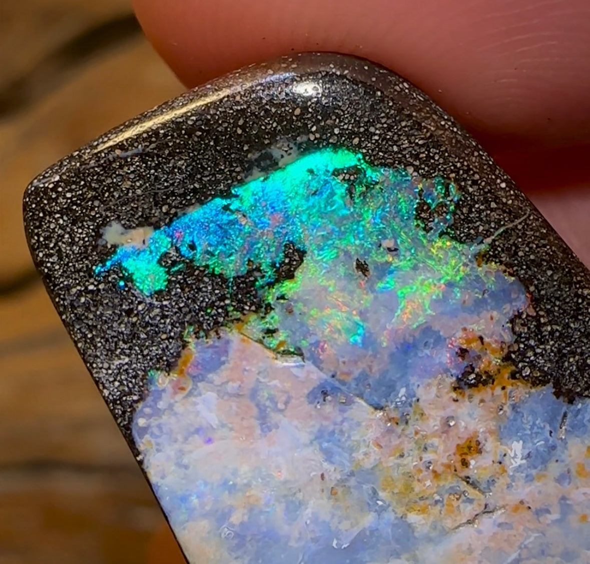54.2cts - Australian Boulder Seam Opal from Opalton - Opal Whisperers