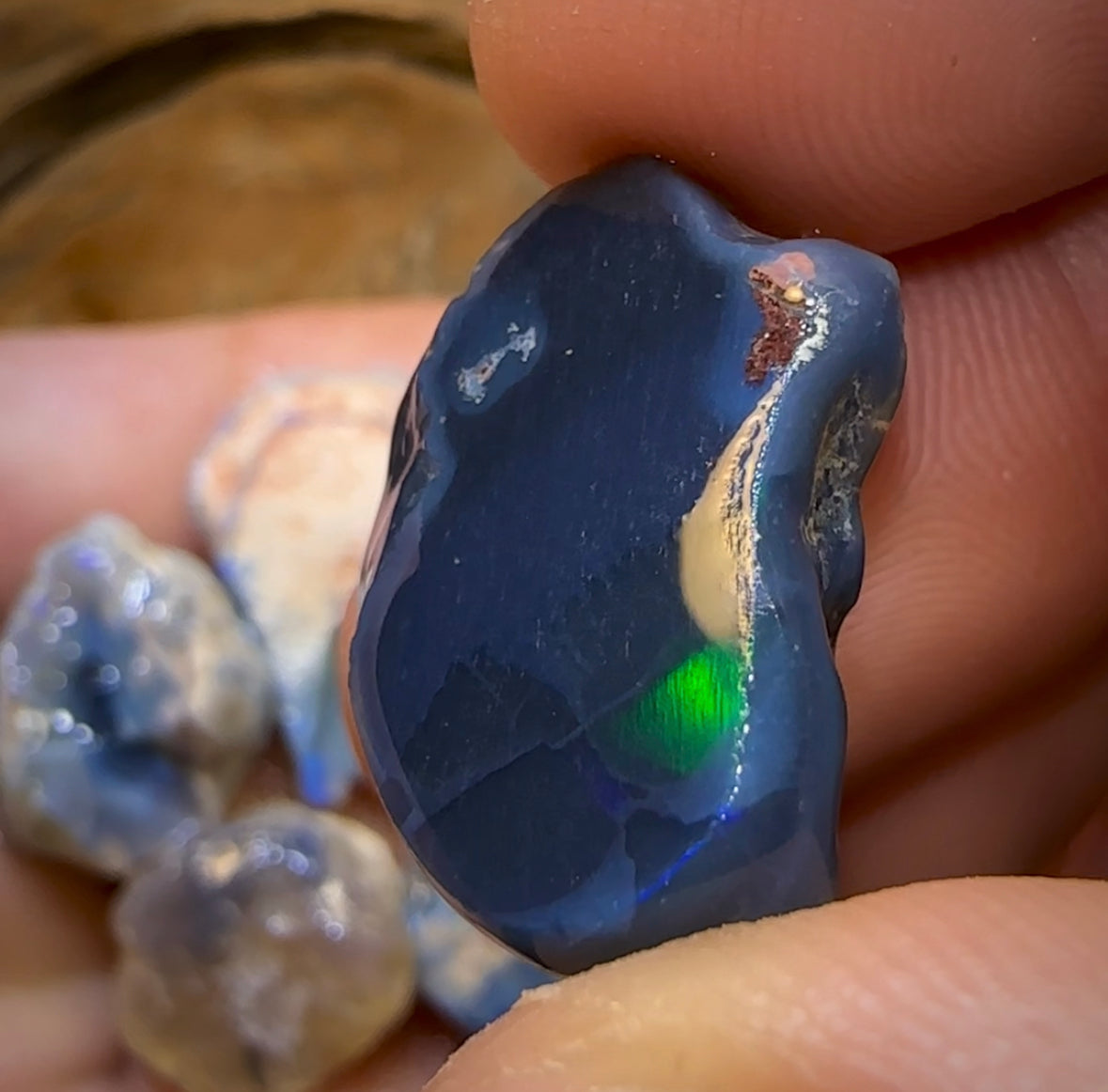 98.8cts - 4x Lightning Ridge Crystal, Dark and Black Opal Rough - Opal Whisperers