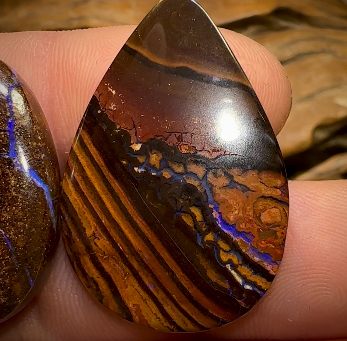 67.1cts - 2x Finished Queensland Boulder Opals Set